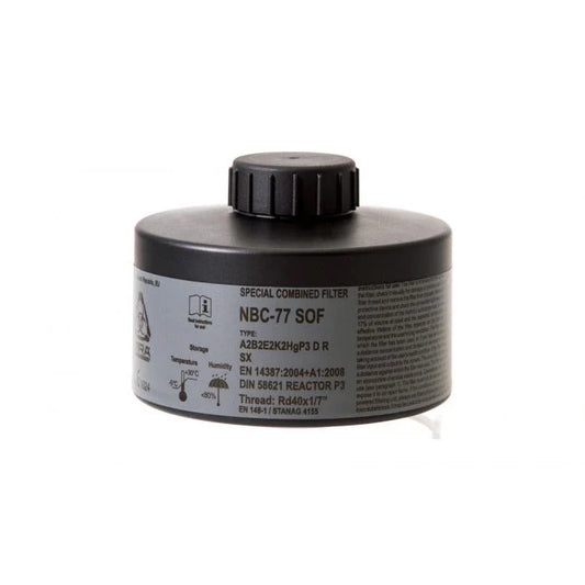 CBRN Gas Mask Filter NBC-77 SOF 40mm Thread - 20 Year Shelf Life | Fits CM-6M & CM-7M Gas Mask