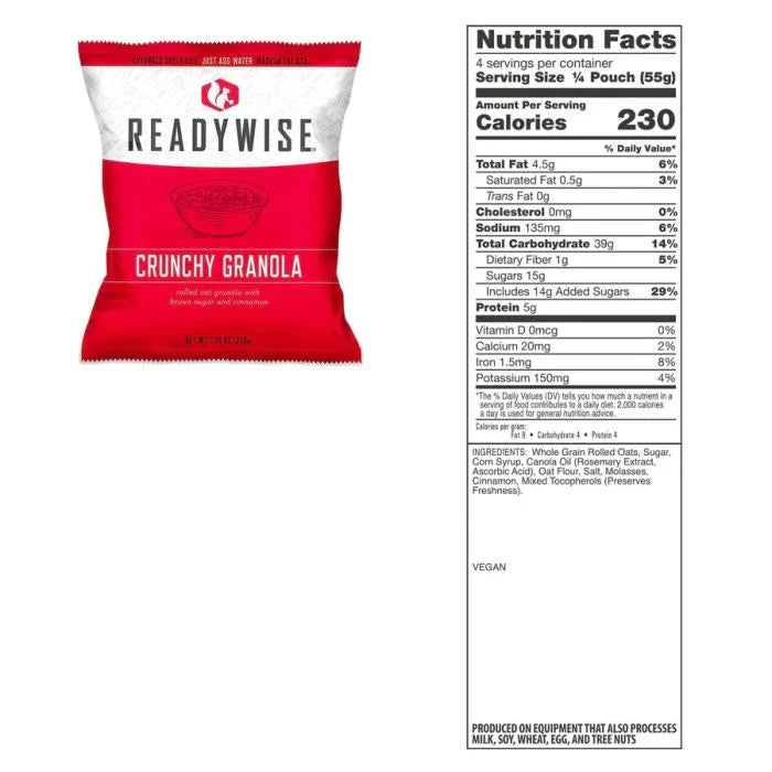 ReadyWise 60 Serving Emergency Food Supply Ready Grab Bag