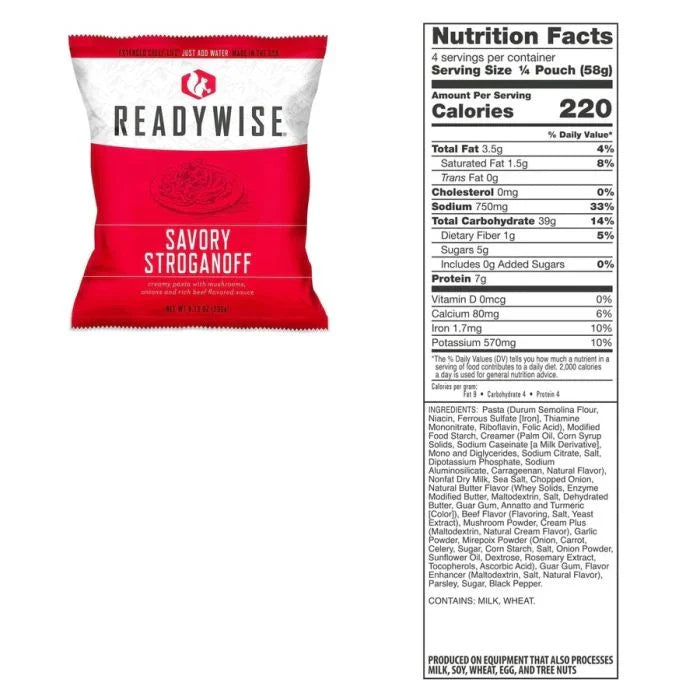 ReadyWise 60 Serving Emergency Food Supply Ready Grab Bag